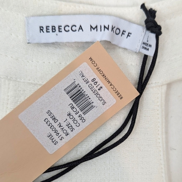 Rebecca Minkoff Sleeveless Racerback Mini Dress Womens Large White NEW Y2k - Picture 3 of 15